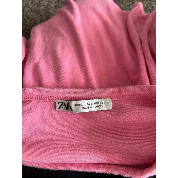 Zara short sleeve crop top pink small - Picture 3 of 3